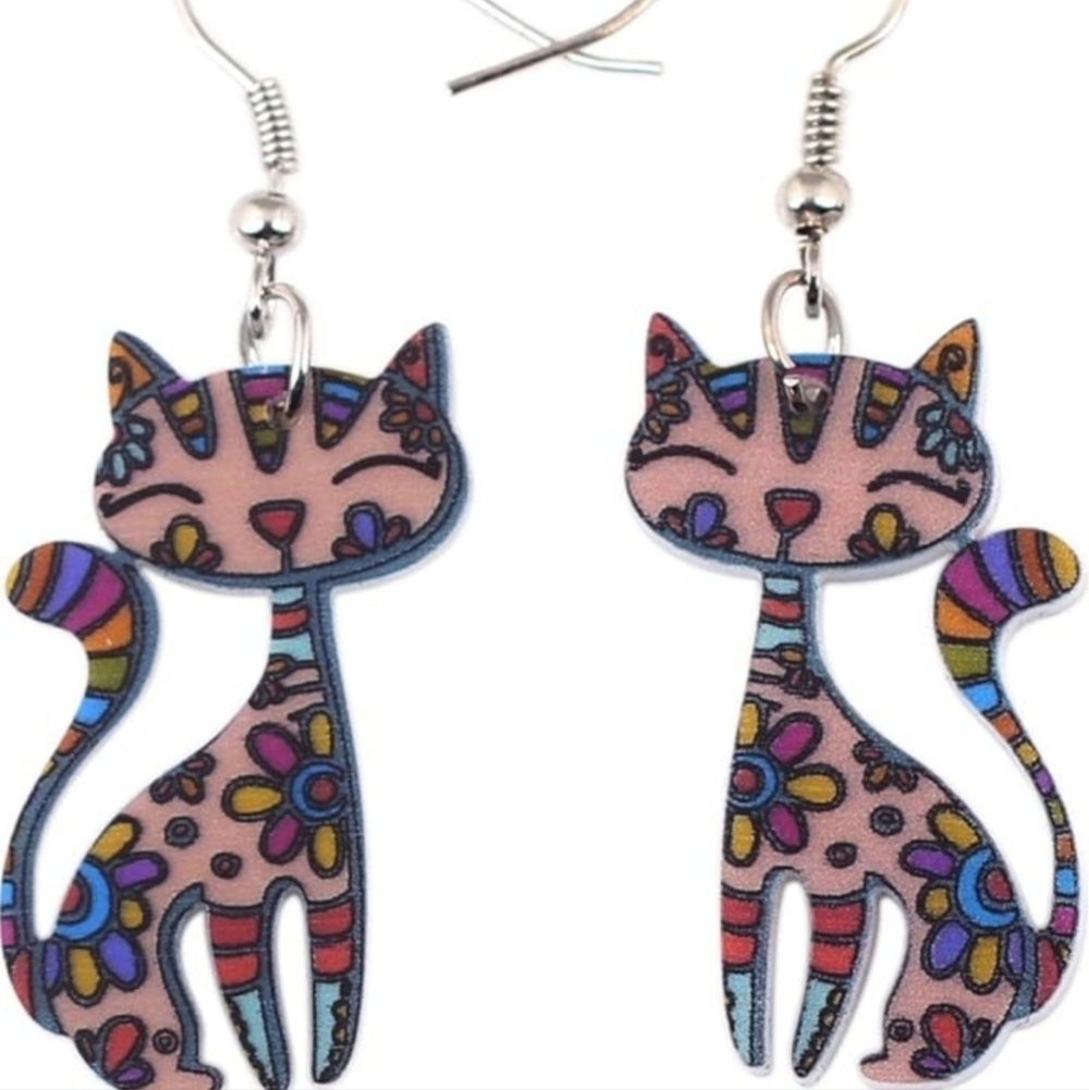 Colorful Cat Earrings